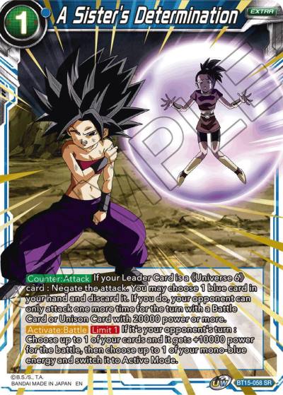 A Sisters Determination BT15-058 Saiyan Showdown Dragonball Super card