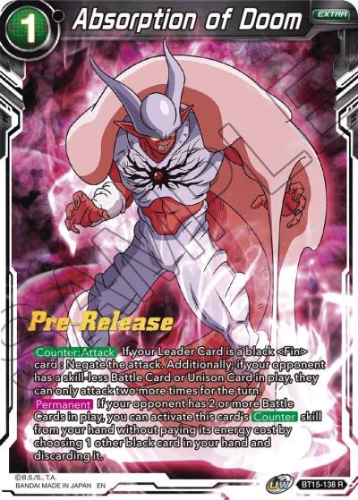 Absorption of Doom BT15-138 Saiyan Showdown Pre-Release Cards Dragonball Super card