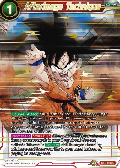 Afterimage Technique Gold Stamped BT5-023 Mythic Booster Dragonball Super card