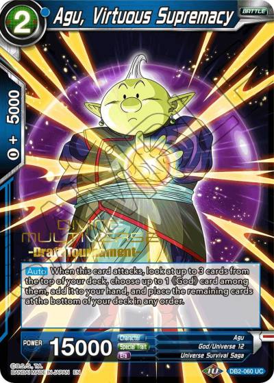 Agu Virtuous Supremacy Divine Multiverse Draft Tournament DB2-060 Tournament Promotion Cards Dragonball Super card