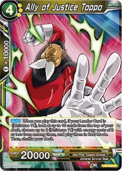 Ally of Justice Toppo TB1-080 Tournament of Power Dragonball Super card