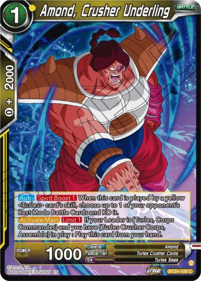 Amond Crusher Underling BT24-100 Beyond Generations Dragonball Super card