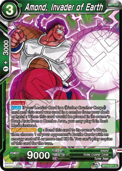 Amond Invader of Earth BT12-071 Vicious Rejuvenation Dragonball Super card