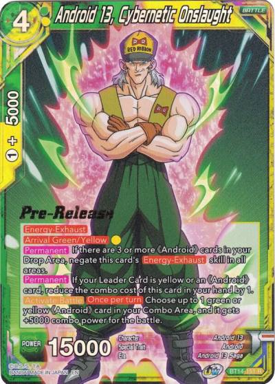 Android 13 Cybernetic Onslaught BT14-151 Cross Spirits Pre-Release Cards Dragonball Super card
