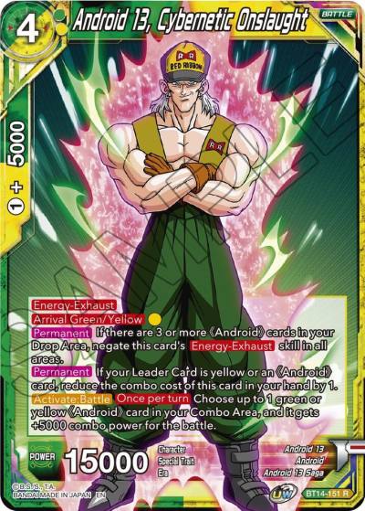 Android 13 Cybernetic Onslaught Foil BT14-151 Cross Spirits Dragonball Super card