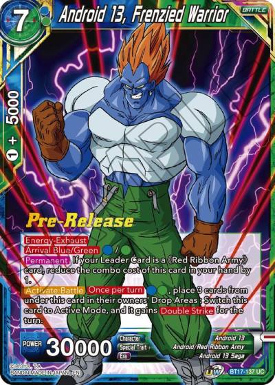 Android 13 Frenzied Warrior BT17-137 Ultimate Squad Pre-Release Cards Dragonball Super card