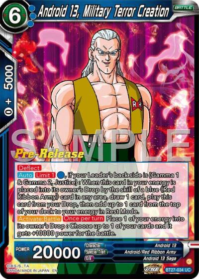 Android 13 Military Terror Creation BT27-034 History of Z Pre-Release Cards Dragonball Super card