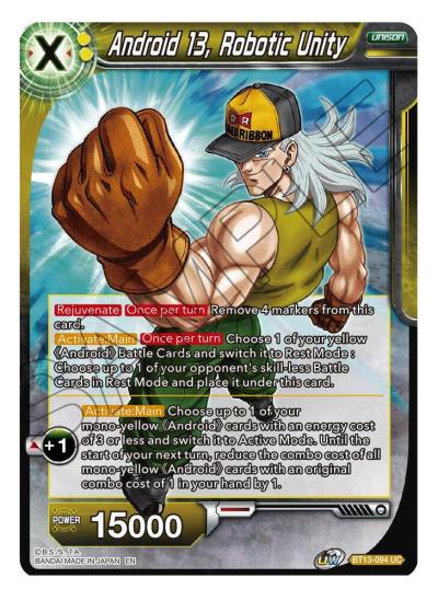 Android 13 Robotic Unity BT13-094 Supreme Rivalry Dragonball Super card