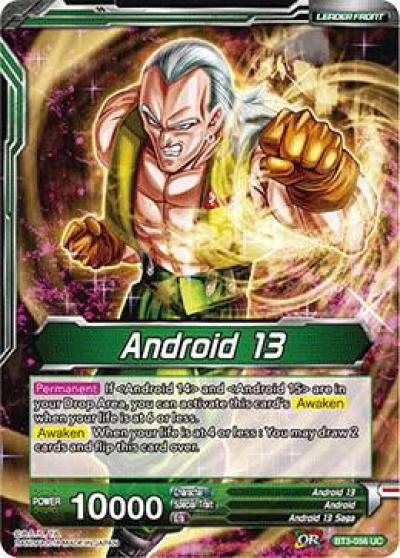 Android 13 Thirst for Destruction Android 13 Foil BT3-056 Cross Worlds Dragonball Super card
