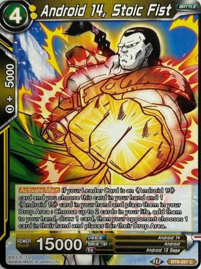 Android 14 Stoic Fist Reprint BT9-057 Battle Evolution Booster Dragonball Super card