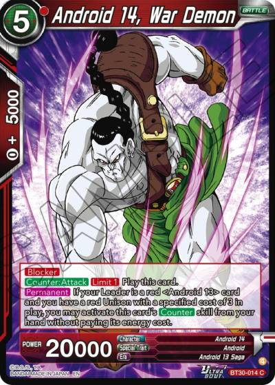 Android 14 War Demon BT30-014 Three Glorious Fighters Dragonball Super card