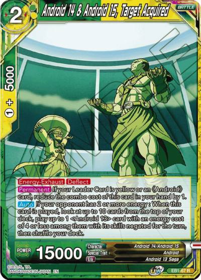 Android 14 and Android 15 Target Acquired Foil EB1-67 Battle Evolution Booster Dragonball Super card