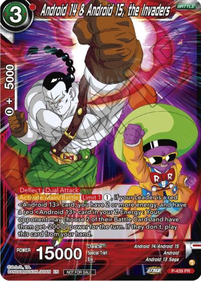 Android 14 and Android 15 the Invaders Zenkai Series Tournament Pack Vol2 P-439 Tournament Promotion Cards Dragonball Super card