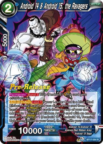 Android 14 and Android 15 the Ravagers BT17-054 Ultimate Squad Pre-Release Cards Dragonball Super card
