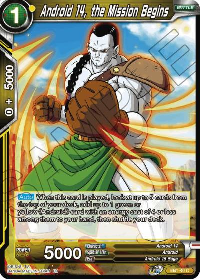 Android 14 the Mission Begins Foil EB1-40 Battle Evolution Booster Dragonball Super card
