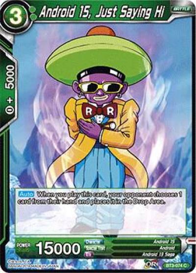 Android 15 Just Saying Hi BT3-074 Cross Worlds Dragonball Super card