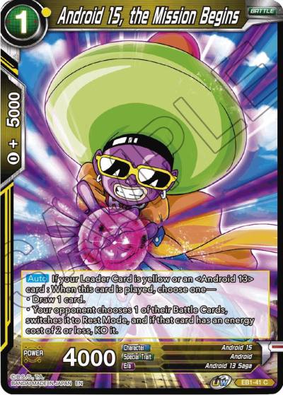 Android 15 the Mission Begins Foil EB1-41 Battle Evolution Booster Dragonball Super card