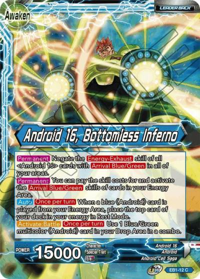 Android 16 Android 16 Bottomless Inferno Foil EB1-12 Battle Evolution Booster Dragonball Super card