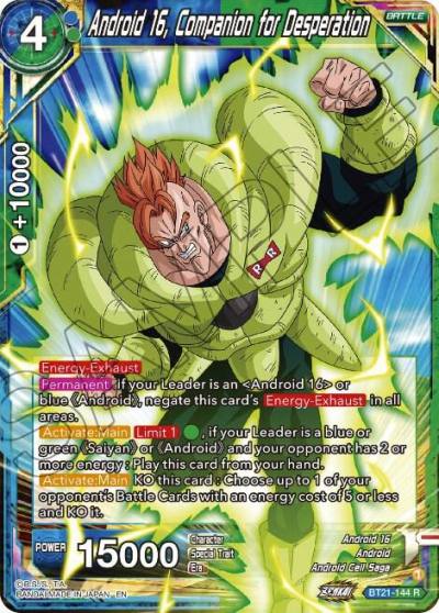 Android 16 Companion for Desperation BT21-144 Wild Resurgence Dragonball Super card