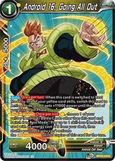Android 16 Going All Out BT13-112 Supreme Rivalry Dragonball Super card