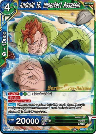 Android 16 Imperfect Assassin BT9-098 Universal Onslaught Pre-Release Cards Dragonball Super card