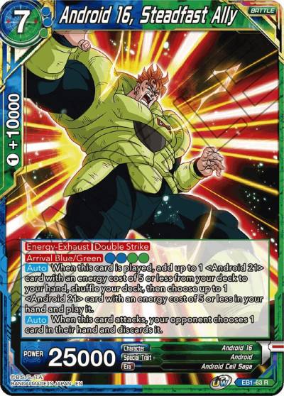 Android 16 Steadfast Ally Foil EB1-63 Battle Evolution Booster Dragonball Super card