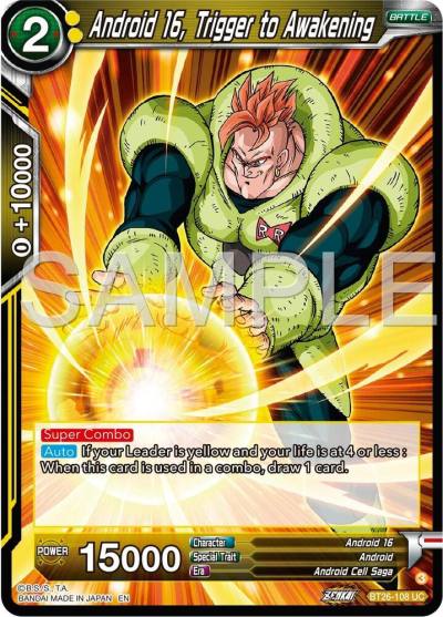Android 16 Trigger to Awakening BT26-108 Ultimate Advent Dragonball Super card