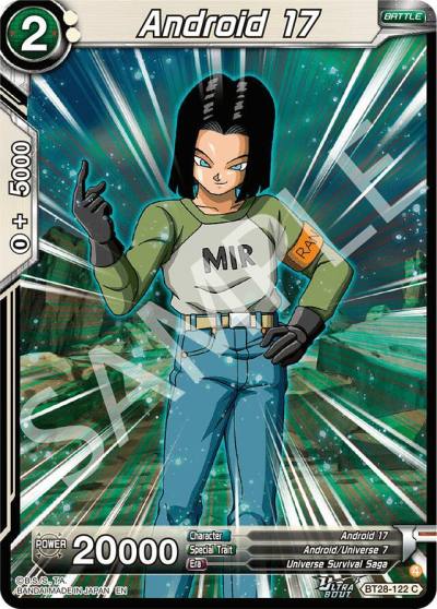 Android 17 BT28-122 Prismatic Clash Dragonball Super card