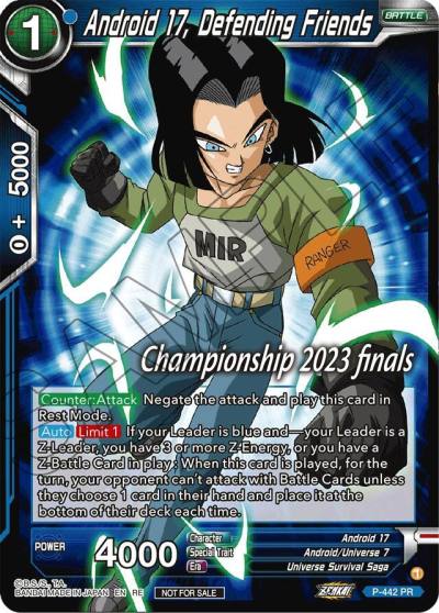 Android 17 Defending Friends 2023 Championship Finals Celebration Pack P-442 Tournament Promotion Cards Dragonball Super card