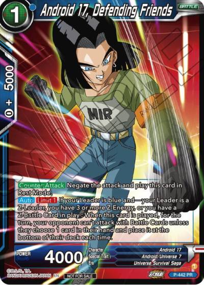 Android 17 Defending Friends Zenkai Series Tournament Pack Vol2 P-442 Tournament Promotion Cards Dragonball Super card