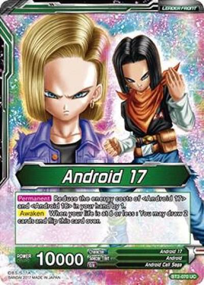 Android 17 Diabolical Duo Androids 17 and 18 BT2-070 Union Force Dragonball Super card