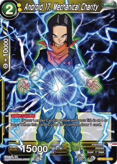 Android 17 Mechanical Charity Foil BT14-108 Cross Spirits Dragonball Super card