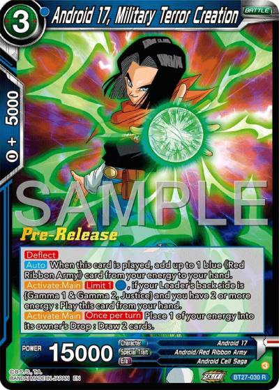 Android 17 Military Terror Creation BT27-030 History of Z Pre-Release Cards Dragonball Super card