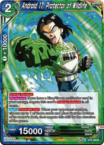 Android 17 Protector of Wildlife BT8-120 Malicious Machinations Dragonball Super card