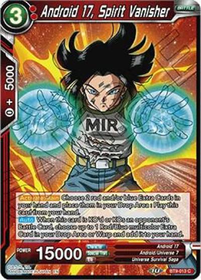 Android 17 Spirit Vanisher Foil BT9-013 Universal Onslaught Dragonball Super card