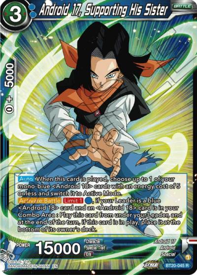 Android 17 Supporting His Sister Foil BT20-045 Power Absorbed Dragonball Super card