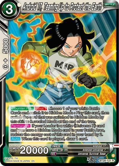 Android 17 Teaming Up to Protect the Earth BT28-121 Prismatic Clash Dragonball Super card