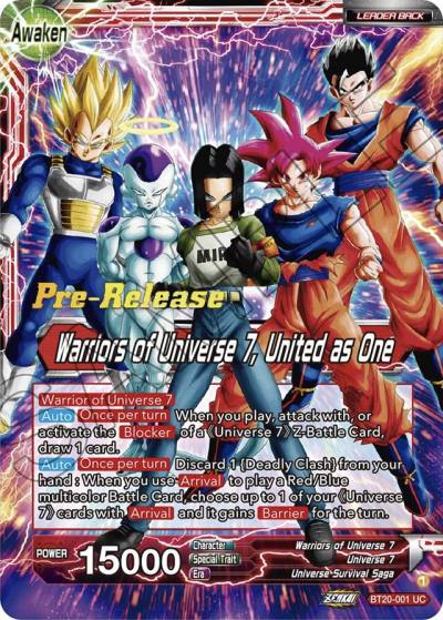 Android 17 Warriors of Universe 7 United as One BT20-001 Power Absorbed Pre-Release Cards Dragonball Super card