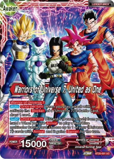 Android 17 Warriors of Universe 7 United as One BT20-001 Power Absorbed Dragonball Super card
