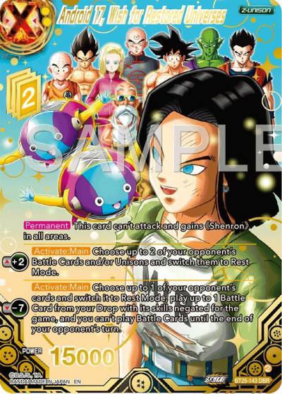 Android 17 Wish for Restored Universes DBR BT25-143 Legend of the Dragon Balls Dragonball Super card