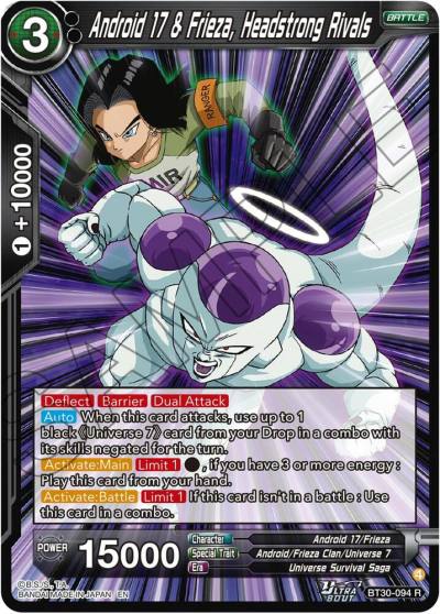 Android 17 and Frieza Headstrong Rivals BT30-094 Three Glorious Fighters Dragonball Super card
