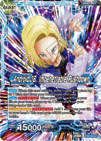 Android 18 Android 18 Impenetrable Rushdown BT20-023 Power Absorbed Dragonball Super card