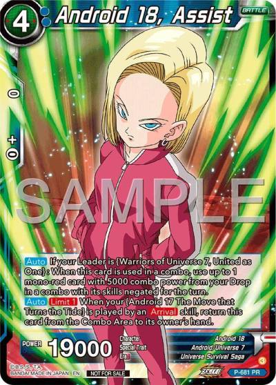 Android 18 Assist Tournament Pack Vol12 P-681 Tournament Promotion Cards Dragonball Super card