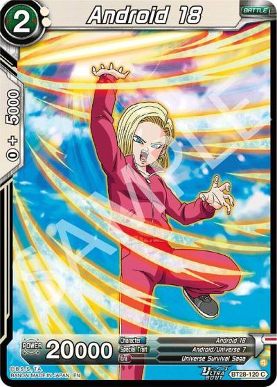 Android 18 BT28-120 Prismatic Clash Dragonball Super card