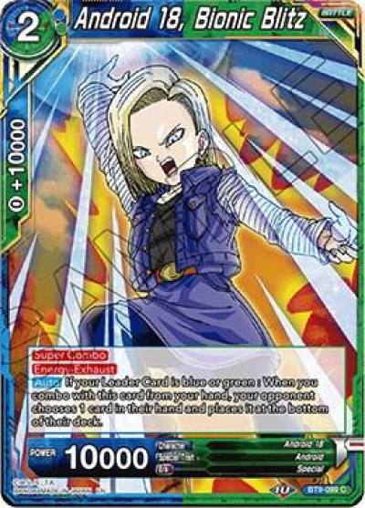 Android 18 Bionic Blitz BT9-099 Universal Onslaught Dragonball Super card