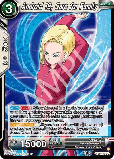 Android 18 Care for Family Foil BT28-119 Prismatic Clash Dragonball Super card