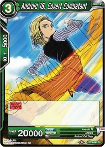 Android 18 Covert Combatant BT9-042 Universal Onslaught Dragonball Super card