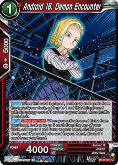 Android 18 Demon Encounter BT29-011 Fearsome Rivals Dragonball Super card