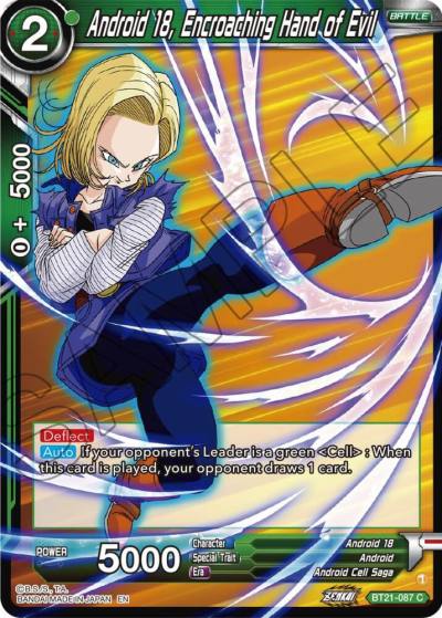 Android 18 Encroaching Hand of Evil BT21-087 Wild Resurgence Dragonball Super card