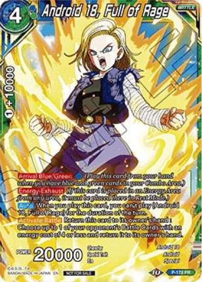 Android 18 Full of Rage P-172 Promotion Cards Dragonball Super card